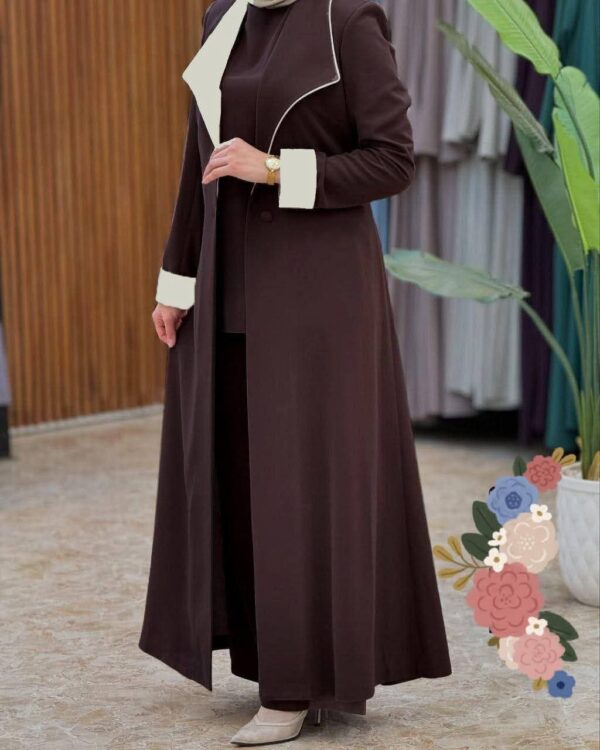 Elegance Contrast-Trim Longline Set
