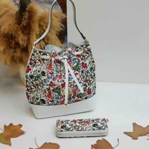 Belle White Bucket Bag Set