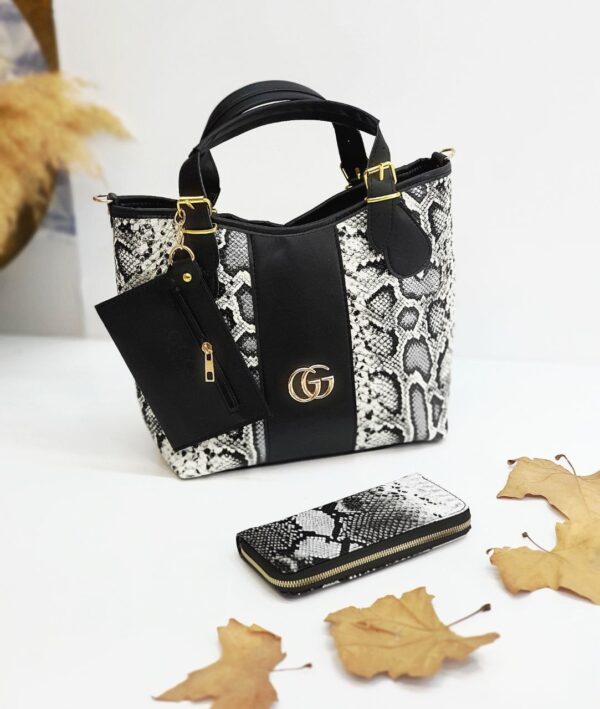 Savage Luxe Python Print Bag Set