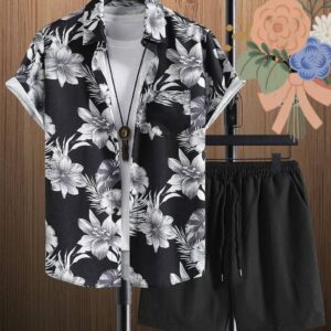 Men's Tropical Matching Shirt & Shorts Set
